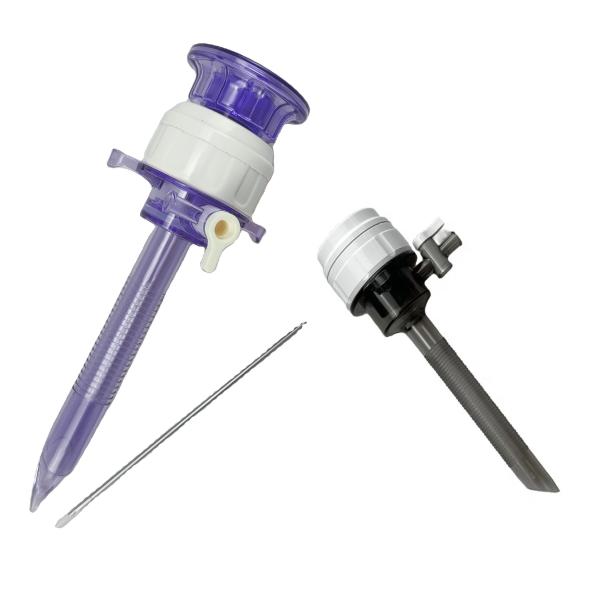 Instrumentos laparoscópicos Trocar descartável sem lâmina Cirurgia Laparoscopia óptica Trocar
