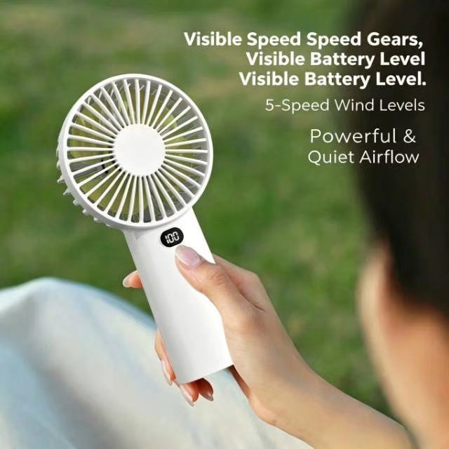 Cartoon Style Portable Hand Fan , Lightweight Ultra Quiet Foldable Handheld Fan