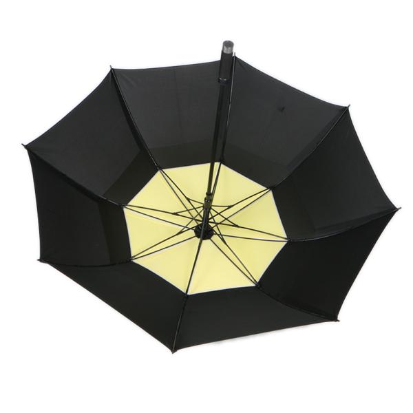 60 Inch Black Yellow Fiberglass Automatic Folding Umbrella With Wind Vents  Large Umbrella Windproof Double Canopy