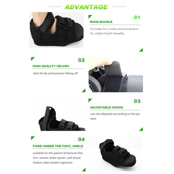 Forefoot Decompression Shoes Black S M L Size Fracture Gypsum Shoes