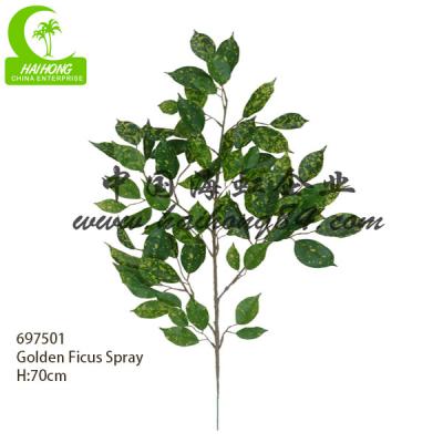 Folhas artificiais do ficus da tela 70cm para ajardinar a decoração