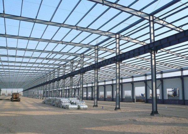 Wire Mesh Roof Steel Frame Warehouse , Welded Industrial Steel Buildings