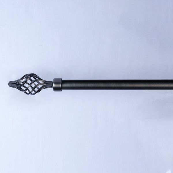 Iron Matte Black Pipe Curtain Rods With Accessories Home Decoration