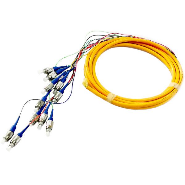 12C Colored Fiber Optic Pigtail High Return Loss FC UPC Multimode 1.5m 3m