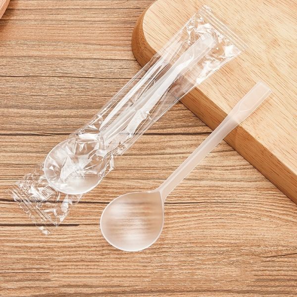 Food Grade Customized Heavy Duty Disposable Plastic Tableware Spoon with Clear Design