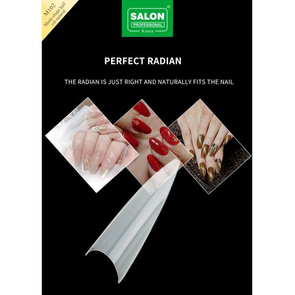 Wholesale False Nails Long Sharp Shape Half Cover Natural French Acrylic Fake Nails Salon Use