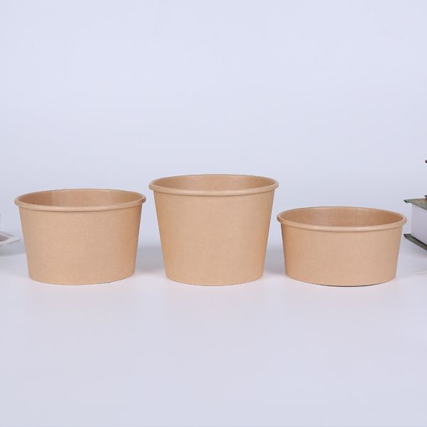5.000kg Disposable Round Rectangular Kraft Paper Bowl Soup Salad Bowl Initial Payment