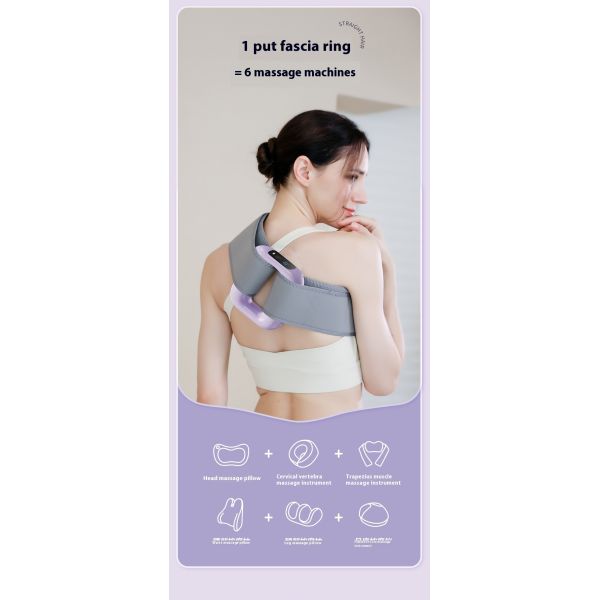 Electric Muscle Massager with 5 Speeds and 3 Modes Hands-Free Strap for Full-body Massage Portable Fascia Massager