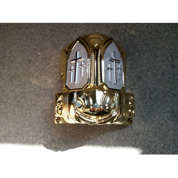 Gold Cross Decorations Parts Of A Coffin , 15 - E# Cross Pattern Coffin Corner