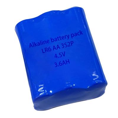 MSDS AA Alkaline Battery Pack 3s2P 4.5V AA LR06 Batteries Blue