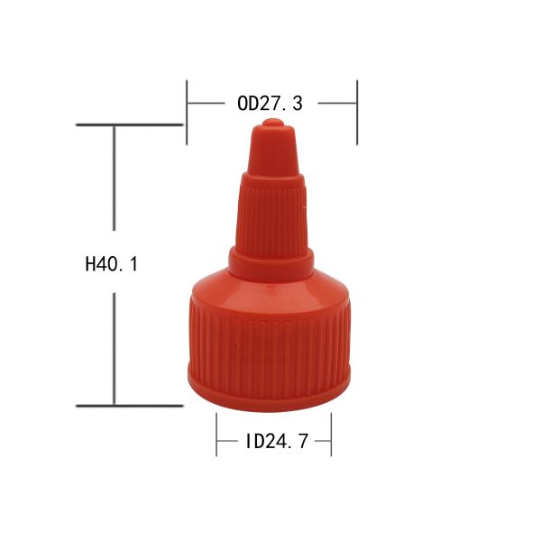 Long Nozzle 24mm Red Plastic Screw Caps For Olive Oil Bottle
