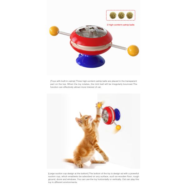 Cat Interactive Pet Toys Gyro Turntable Catnip Ball ABS OEM