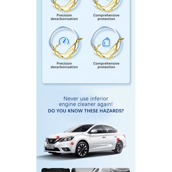 Proceso de limpieza profunda del sistema de combustible Protector de limpieza para el cuidado del automóvil