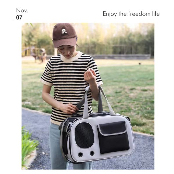 Portable Pet Carrier Bag Canvas Cat Shoulder Bag Carrier Outdoor