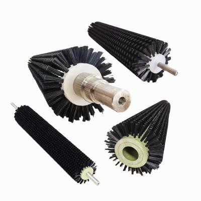 Nylon Bristle Industrial Cylindrical Brush Roller Brush For Conveyor Belt Cleaning