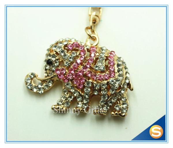 Rhinestone Elephant Keychain Animal Metal Key chain For Women Gift