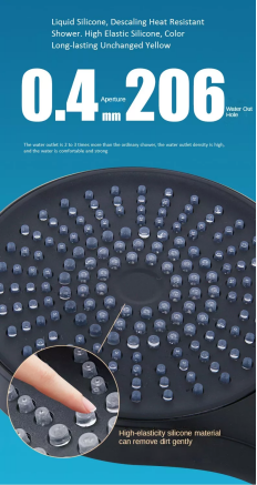 Модный стиль высокое давление круглый матовый черный ABS пластиковый дождевой душ для ванной