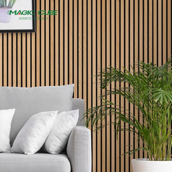 Sound Absorption Oak Acoustic Panels Coating Finish For Living Room