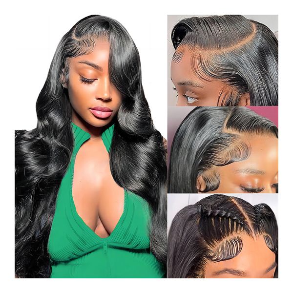 Virgin Hair Frontal Wig with Swiss Lace Openings and Raw Indian Hair