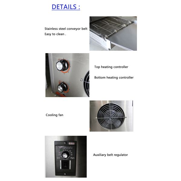 1500x600x430 мм конвейер из нержавеющей стали Печь для легкой чистки и пиццы