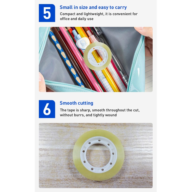 Custom Tearable BOPP Stationery Tape For School Homework Office Notes Mounting