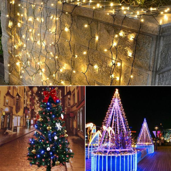 12M 100LED Holiday Solar LED Christmas Lights IP 65 8-15 Hours Lighting Time