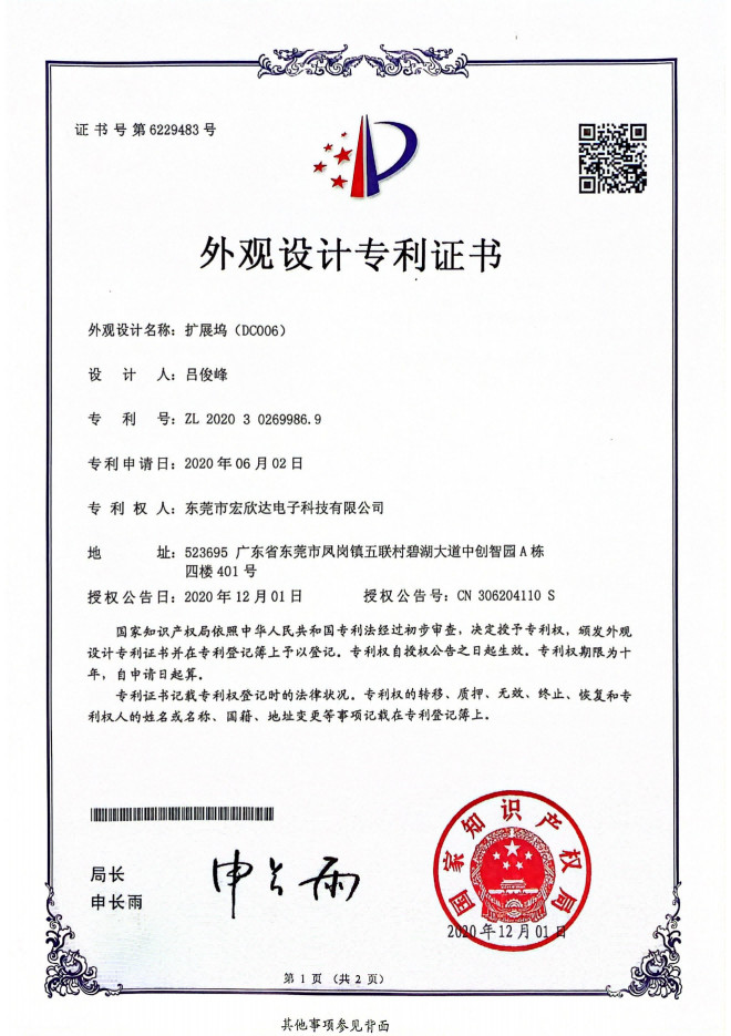 Dongguan Hongxinda Electronic Technology Co., Ltd. Сертификации