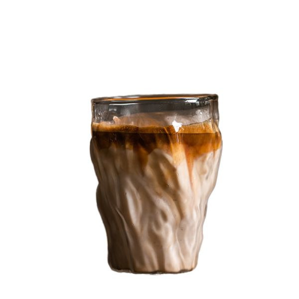Creative 300ml Clear High Borosilicate Glass Coffee Cup With Gold Rim For