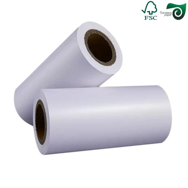 FSC 40gsm  60gsm Single Side Glossy Glassine Paper For Label Backing  White  Yellow Blue