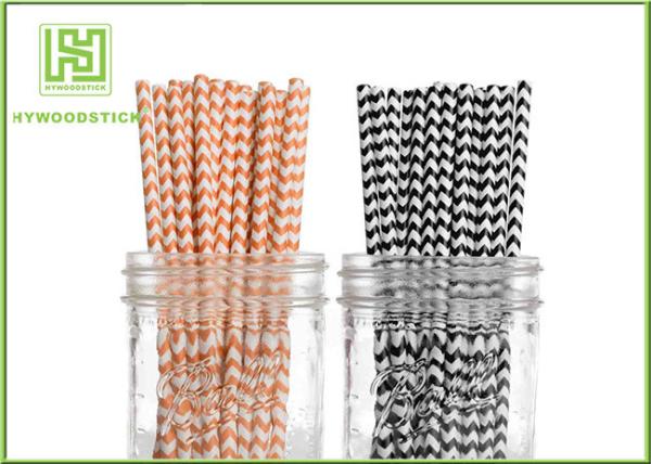 Disposable Colored Paper Straws , Paper Drinking Straws Bulk For Baby Shower 197 * 6mm