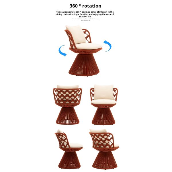 Luxury Outdoor Furniture Rattan Table And Chair Set For Garden Patio Dining