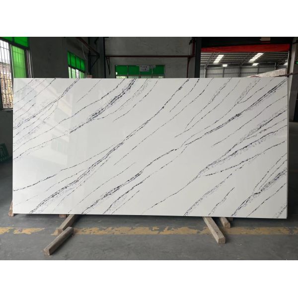 Кварц черноты реки AB70713 отполировал каменные плиты 3200x1600mm для Countertops кухни