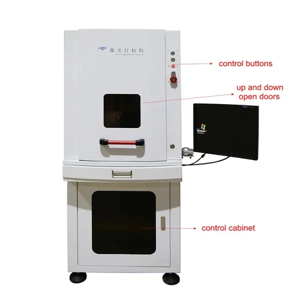 Enclosed Totally 20W Fiber Laser Marking Machine For Big Piece Laser Marking