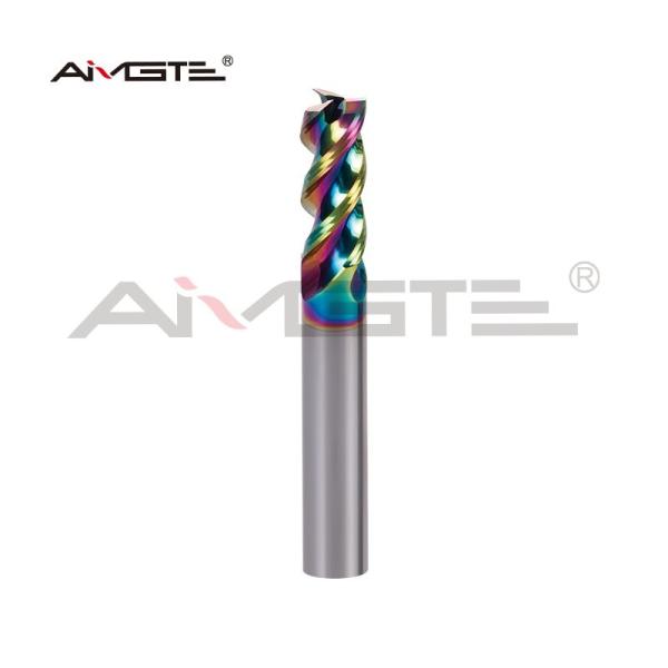 U Type Slot Cutter 3 Flute Carbide Flat End Mill 4mm - 20mm With Color Coating