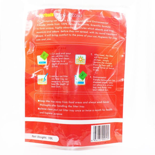 Wholesale Cheap Price Custom Colorful Print 5L 6L 10L Stand Up Plastic Pet Cat Litter Bags