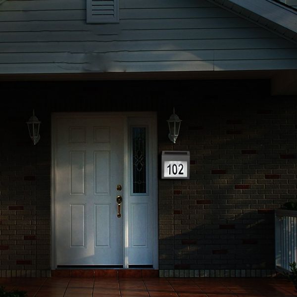 High Luminous Flux Solar Number Light Address Sign Doorplate Lighting for Outdoor Wall