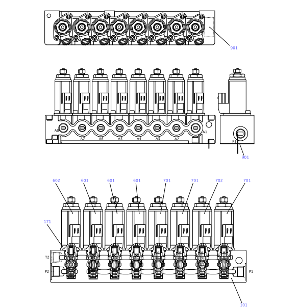 SK200 Solenoid Valve Assy YN35V00047F1 for Kobelco SK200-8 SK250-8 SK350-8 Excavator Solenoid Valve Parts