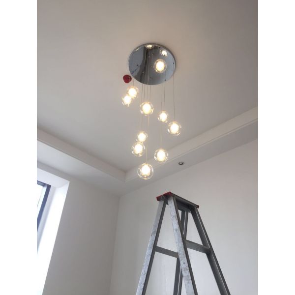 Stairs Floor House glass box pendant light fixtures for indoor decoration (WH-GP-11)