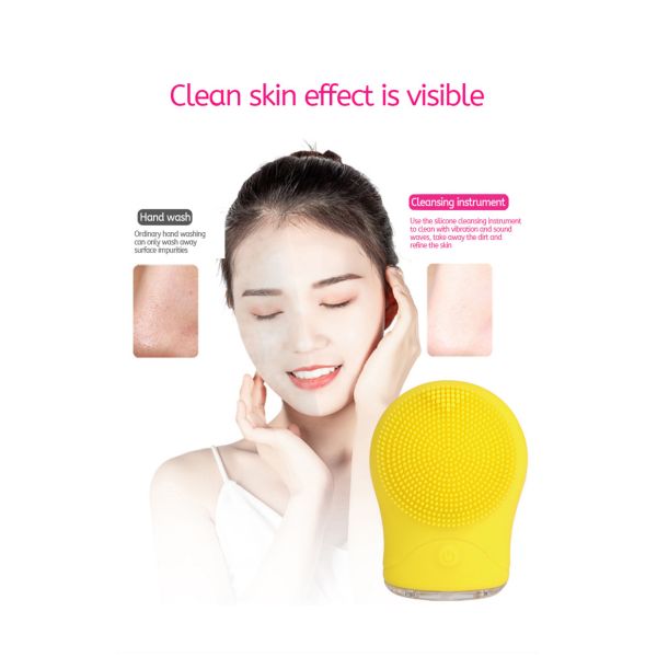 Private Label USB Recharge Waterproof Vibrating Silicone Waterproof Face Cleansing Brush Electric Facial