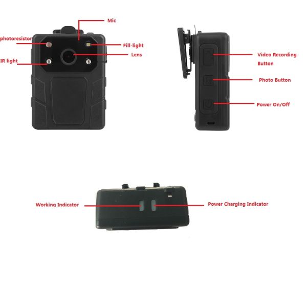 Sensor do CMOS OV4689 da capacidade da bateria do registrador 3200mAh da câmera do corpo da visão noturna