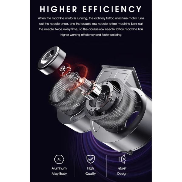 Black 7V Semi Permanent Makeup Tattoo Machine Wired Operation