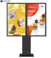 55 pulgadas de conducción exterior a través de la señalización digital a prueba de agua doble pantalla conducción a través de los tableros de menú pantalla LCD señalización digital para el restaurante al aire libre