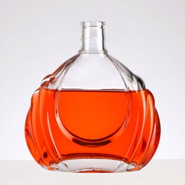 Botella de brandy transparente de 750 ml de forma de gota con logotipo y etiqueta personalizados
