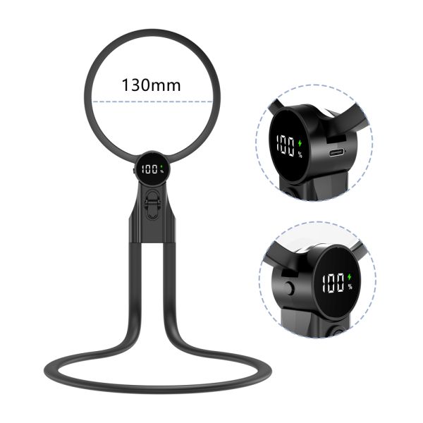 3-in-1 Neck-mounted Magnifier with 130mm Large Lens and 48 LED Lights for Hands-Free Use