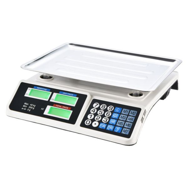 30kg/40kg Digital Electronic Scale for Weight Measuring in Supermarkets 1g Division and High Accuracy Battery Powered