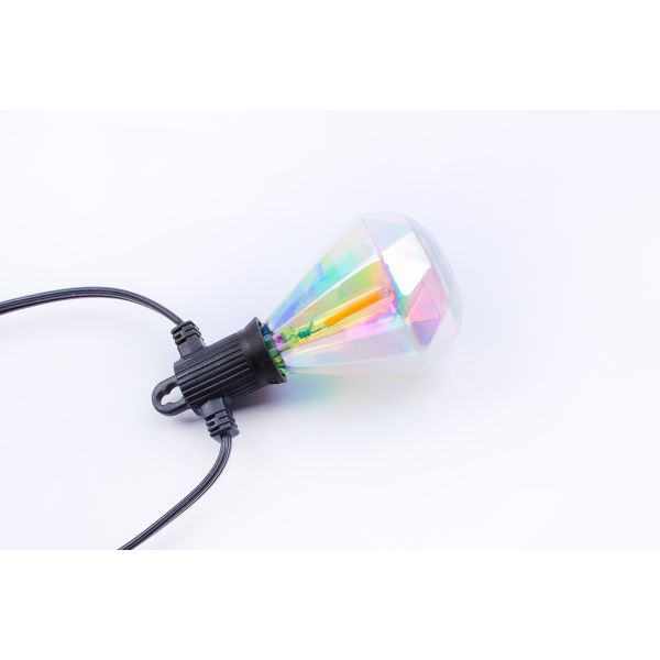 Solar Panel Powered Christmas Holiday Decoration LED Light String Shatterproof Waterproof E12 Sockets Diamond Shaped Festoon