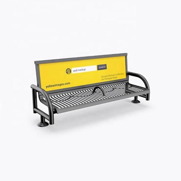 Powder Coated Wearproof EN840 Certificate Metal Bus Stop Bench