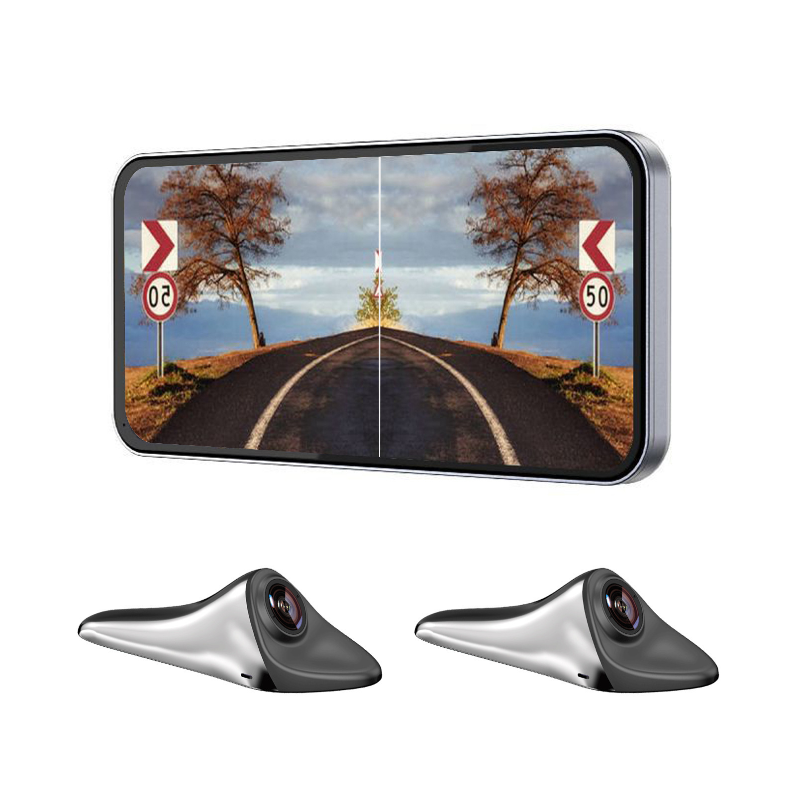  6.25 Inch HD Electronic Rearview Mirror Monitor System Left Right Blind Spot Assist Camera Parking Driving Safety Kit for Toyota Corolla Sedan