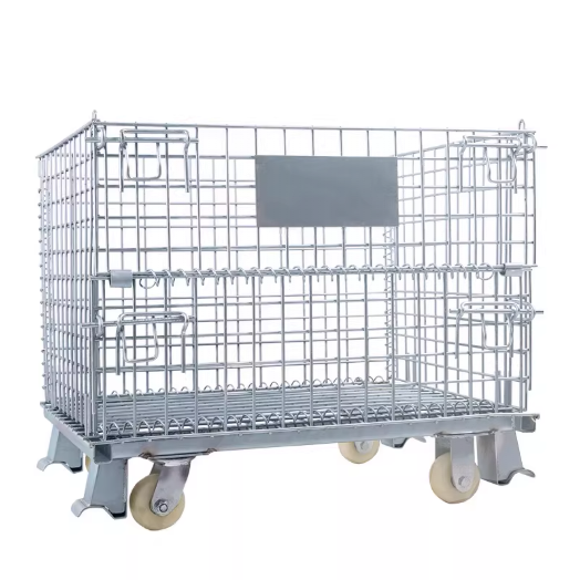 Heavy Duty Pallet Cage Steel Metal Wire Mesh For Warehouse Storage