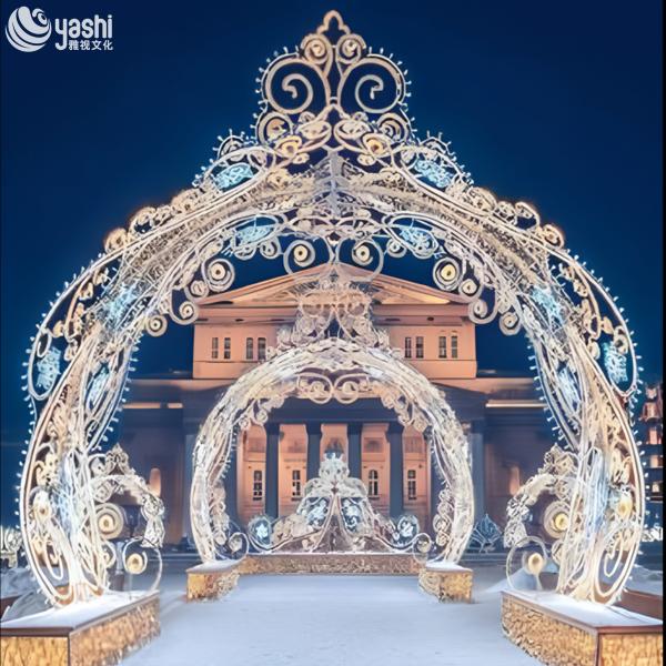 Christmas Wedding LED Lighting Wire Arch Gate Large Handmade